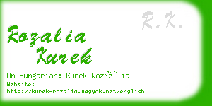 rozalia kurek business card